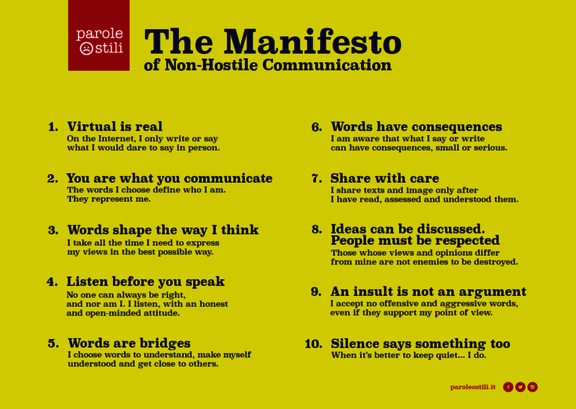 Manifesto of non-hostile communication